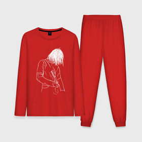 Мужская пижама с лонгсливом хлопок с принтом Kurt Cobain grunge ,  |  | Тематика изображения на принте: 