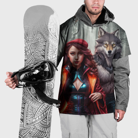 Накидка на куртку 3D с принтом Красная шапочка и волк в Курске, 100% полиэстер |  | 