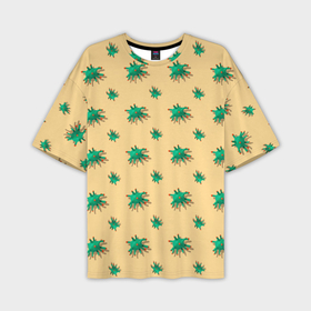 Мужская футболка oversize 3D с принтом Зеленый коронавирус в Тюмени,  |  | 