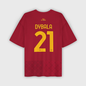 Мужская футболка oversize 3D с принтом Пауло Дибала ФК Рома форма 22 23 домашняя в Курске,  |  | Тематика изображения на принте: 