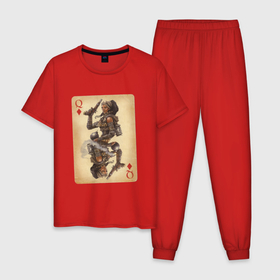 Мужская пижама хлопок с принтом Fable III Пейдж, дама буби в Новосибирске, 100% хлопок | брюки и футболка прямого кроя, без карманов, на брюках мягкая резинка на поясе и по низу штанин
 | 