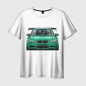 Мужская футболка 3D с принтом BMW Liberty Walk в Петрозаводске, 100% полиэфир | прямой крой, круглый вырез горловины, длина до линии бедер | 