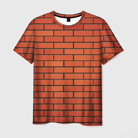 Мужская футболка 3D с принтом Кирпичная стена в Петрозаводске, 100% полиэфир | прямой крой, круглый вырез горловины, длина до линии бедер | Тематика изображения на принте: 
