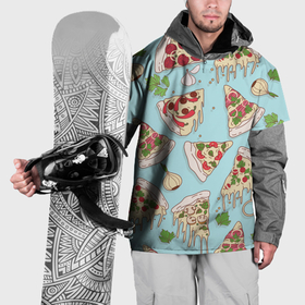 Накидка на куртку 3D с принтом Любитель пиццы в Новосибирске, 100% полиэстер |  | Тематика изображения на принте: 