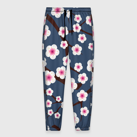 Мужские брюки 3D с принтом Sakura в Курске, 100% полиэстер | манжеты по низу, эластичный пояс регулируется шнурком, по бокам два кармана без застежек, внутренняя часть кармана из мелкой сетки | 