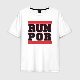 Мужская футболка хлопок Oversize с принтом Run Portland Trail Blazers в Новосибирске, 100% хлопок | свободный крой, круглый ворот, “спинка” длиннее передней части | 