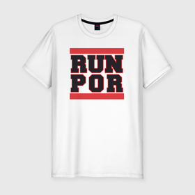 Мужская футболка хлопок Slim с принтом Run Portland Trail Blazers в Кировске, 92% хлопок, 8% лайкра | приталенный силуэт, круглый вырез ворота, длина до линии бедра, короткий рукав | 