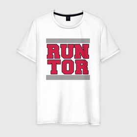 Мужская футболка хлопок с принтом Run Toronto Raptors в Санкт-Петербурге, 100% хлопок | прямой крой, круглый вырез горловины, длина до линии бедер, слегка спущенное плечо. | 