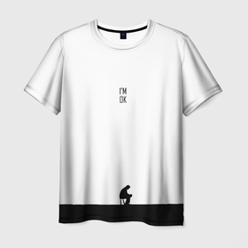 Мужская футболка 3D с принтом AM I OK в Екатеринбурге, 100% полиэфир | прямой крой, круглый вырез горловины, длина до линии бедер | Тематика изображения на принте: 