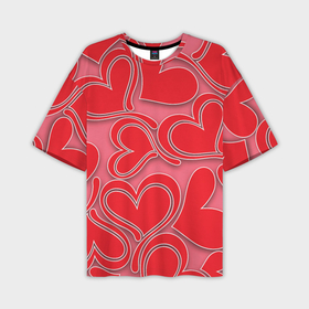 Мужская футболка oversize 3D с принтом Love hearts в Санкт-Петербурге,  |  | 