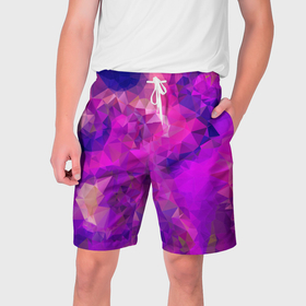 Мужские шорты 3D с принтом Пурпурный стиль в Курске,  полиэстер 100% | прямой крой, два кармана без застежек по бокам. Мягкая трикотажная резинка на поясе, внутри которой широкие завязки. Длина чуть выше колен | 