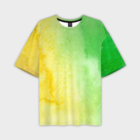 Мужская футболка oversize 3D с принтом Жёлтая и зелёная краски в Петрозаводске,  |  | 