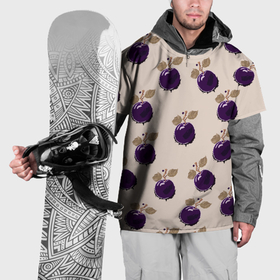 Накидка на куртку 3D с принтом Слива с листьями   пиксель арт в Белгороде, 100% полиэстер |  | 