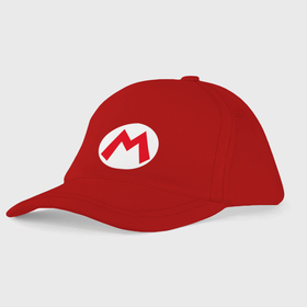 Детская бейсболка с принтом The Super Mario Bros лого Марио , 100% хлопок | классический козырек, металлическая застежка-регулятор размера | 