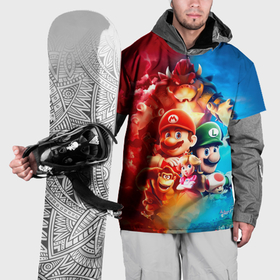 Накидка на куртку 3D с принтом The Super Mario Bros: все персонажи в Курске, 100% полиэстер |  | 