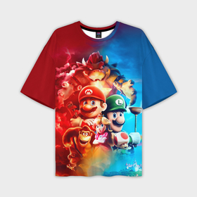 Мужская футболка oversize 3D с принтом The Super Mario Bros: все персонажи в Курске,  |  | 