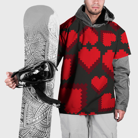 Накидка на куртку 3D с принтом Pixel hearts в Тюмени, 100% полиэстер |  | Тематика изображения на принте: 