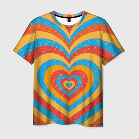 Мужская футболка 3D с принтом Sunny heart в Новосибирске, 100% полиэфир | прямой крой, круглый вырез горловины, длина до линии бедер | 