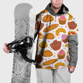 Накидка на куртку 3D с принтом Хлебные вкусняшки в Екатеринбурге, 100% полиэстер |  | 