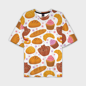 Мужская футболка oversize 3D с принтом Хлебные вкусняшки в Новосибирске,  |  | 