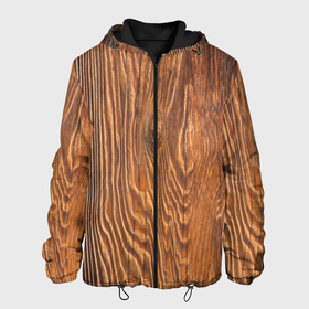 Мужская куртка 3D с принтом Текстура дерева в Новосибирске, ткань верха — 100% полиэстер, подклад — флис | прямой крой, подол и капюшон оформлены резинкой с фиксаторами, два кармана без застежек по бокам, один большой потайной карман на груди. Карман на груди застегивается на липучку | 