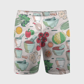 Мужские шорты спортивные с принтом Овощной рай в Тюмени,  |  | Тематика изображения на принте: 