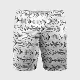 Мужские шорты спортивные с принтом Рыбные скелетики ,  |  | 