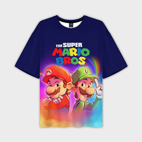 Мужская футболка oversize 3D с принтом The Super Mario Bros Братья Марио в Екатеринбурге,  |  | Тематика изображения на принте: 