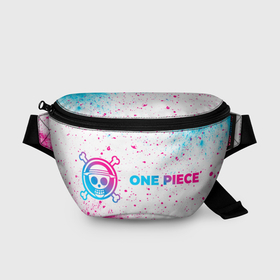 Поясная сумка 3D с принтом One Piece neon gradient style: надпись и символ в Курске, 100% полиэстер | плотная ткань, ремень с регулируемой длиной, внутри несколько карманов для мелочей, основное отделение и карман с обратной стороны сумки застегиваются на молнию | 