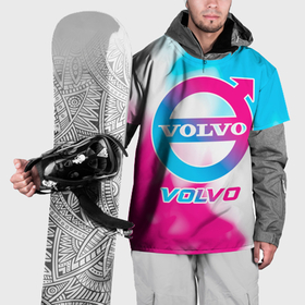 Накидка на куртку 3D с принтом Volvo neon gradient style в Екатеринбурге, 100% полиэстер |  | Тематика изображения на принте: 