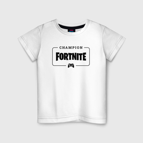 Детская футболка хлопок с принтом Fortnite gaming champion: рамка с лого и джойстиком в Кировске, 100% хлопок | круглый вырез горловины, полуприлегающий силуэт, длина до линии бедер | 