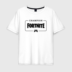Мужская футболка хлопок Oversize с принтом Fortnite gaming champion: рамка с лого и джойстиком в Кировске, 100% хлопок | свободный крой, круглый ворот, “спинка” длиннее передней части | 