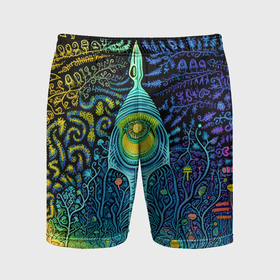 Мужские шорты спортивные с принтом Психоделика разноцветная    нейронная сеть ,  |  | Тематика изображения на принте: 