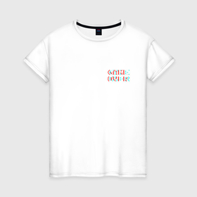 Женская футболка хлопок с принтом Пиксельный глитч game over   мини в Белгороде, 100% хлопок | прямой крой, круглый вырез горловины, длина до линии бедер, слегка спущенное плечо | 