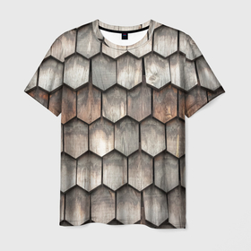 Мужская футболка 3D с принтом Деревянная квантовая броня , 100% полиэфир | прямой крой, круглый вырез горловины, длина до линии бедер | 