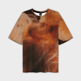 Мужская футболка oversize 3D с принтом Оранжевый абстрактный дым в Екатеринбурге,  |  | 