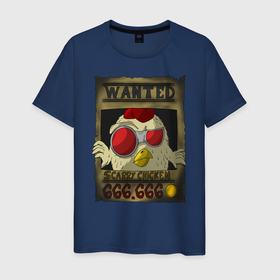 Мужская футболка хлопок с принтом Chicken Gun   Wanted Scarry Chicken 666: Плачущая курица , 100% хлопок | прямой крой, круглый вырез горловины, длина до линии бедер, слегка спущенное плечо. | 