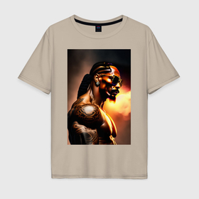 Мужская футболка хлопок Oversize с принтом Снуп Догг в Тюмени, 100% хлопок | свободный крой, круглый ворот, “спинка” длиннее передней части | 