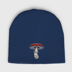 Мужская шапка демисезонная с принтом мухомор красный гриб в Белгороде,  |  | Тематика изображения на принте: 