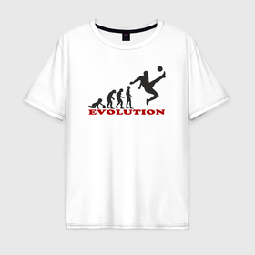 Мужская футболка хлопок Oversize с принтом Эволюция футбола в Тюмени, 100% хлопок | свободный крой, круглый ворот, “спинка” длиннее передней части | 
