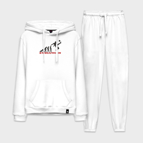 Мужской костюм хлопок с толстовкой с принтом Эволюция футбола в Ухте,  |  | Тематика изображения на принте: 