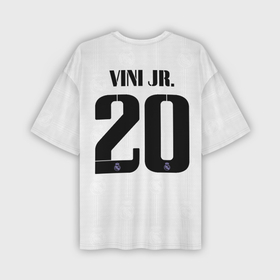 Мужская футболка oversize 3D с принтом Винисиус Жуниор Реал Мадрид форма 22 23 домашняя в Екатеринбурге,  |  | 