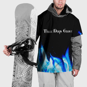 Накидка на куртку 3D с принтом Three Days Grace blue fire , 100% полиэстер |  | 