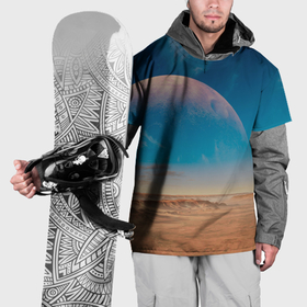 Накидка на куртку 3D с принтом Пустыня и очертания планеты в Новосибирске, 100% полиэстер |  | 