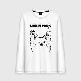 Мужской лонгслив хлопок с принтом Linkin Park   rock cat в Курске, 100% хлопок |  | 