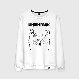 Мужской свитшот хлопок с принтом Linkin Park   rock cat в Кировске, 100% хлопок |  | 