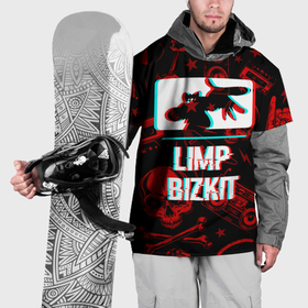Накидка на куртку 3D с принтом Limp Bizkit rock glitch в Белгороде, 100% полиэстер |  | 