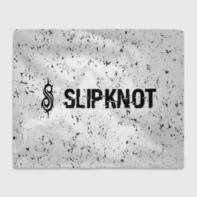 Плед 3D с принтом Slipknot glitch на светлом фоне: надпись и символ в Кировске, 100% полиэстер | закругленные углы, все края обработаны. Ткань не мнется и не растягивается | 