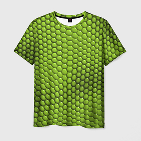 Мужская футболка 3D с принтом Кожа рептилии в Екатеринбурге, 100% полиэфир | прямой крой, круглый вырез горловины, длина до линии бедер | Тематика изображения на принте: 