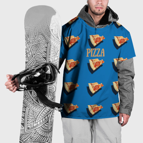 Накидка на куртку 3D с принтом Откусанная пицца , 100% полиэстер |  | Тематика изображения на принте: 